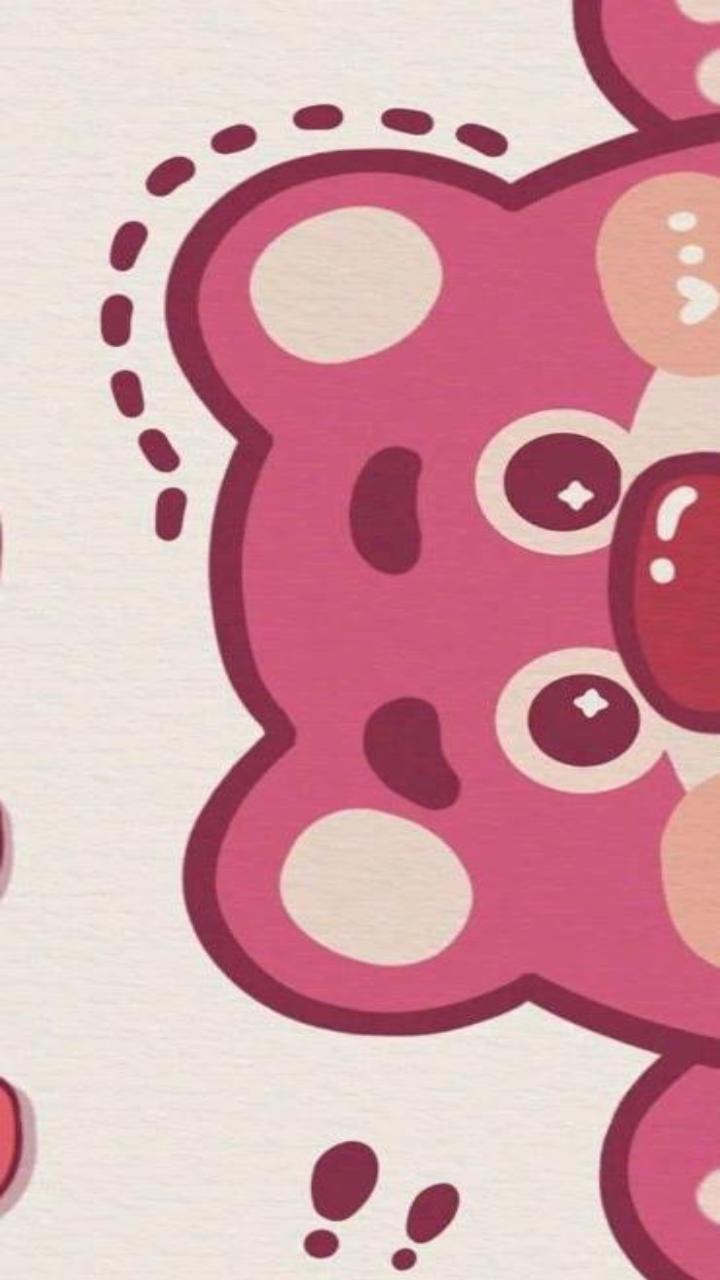 Hình con gấu hồng cute xỉu làm hình nền cho điện thoại, iphone