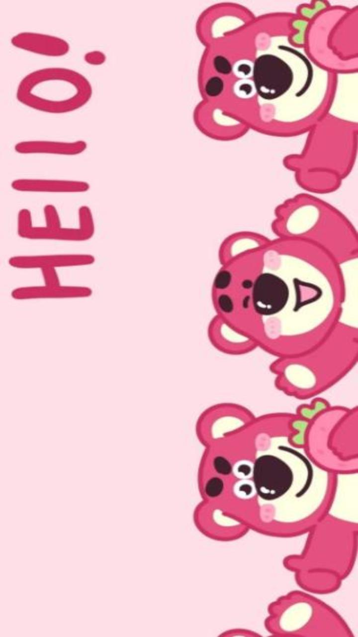 Hình con gấu hồng cute xỉu làm hình nền cho điện thoại, iphone
