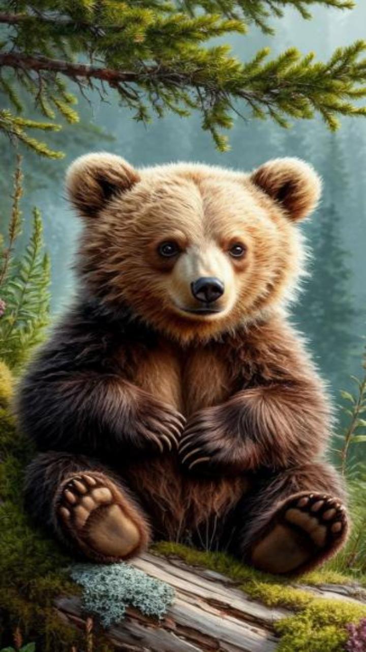 Hình nền con gấu nâu xinh cute cho điện thoại