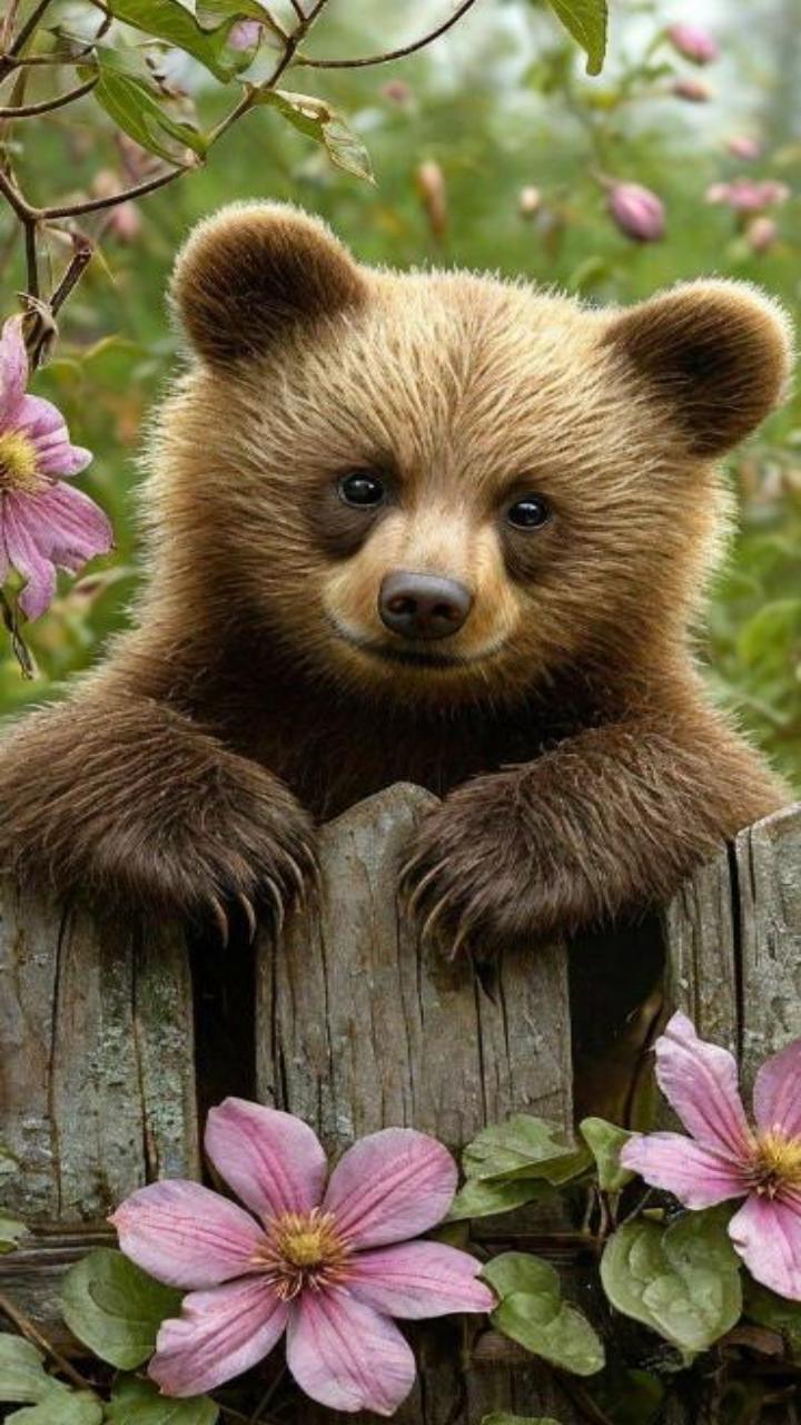 Hình nền con gấu nâu xinh cute cho điện thoại