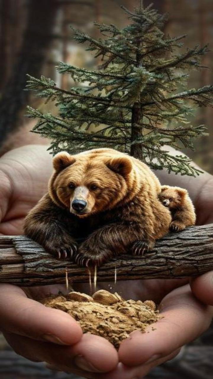 Hình nền con gấu nâu xinh cute cho điện thoại