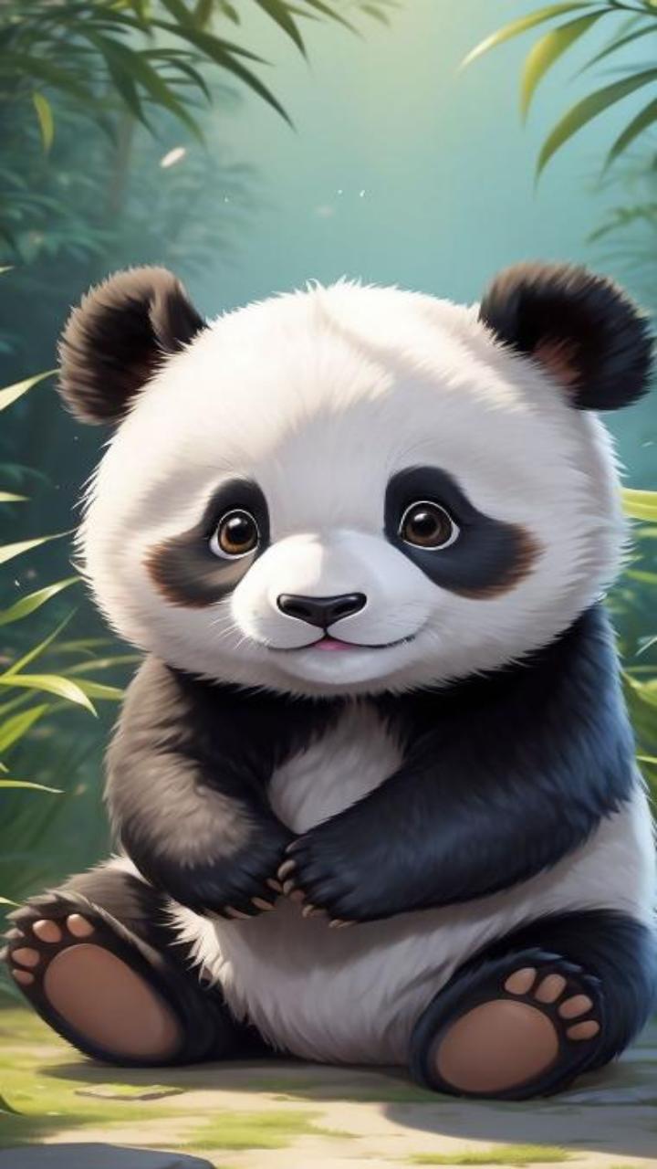 Hình nền điện thoại ảnh gấu trúc 3d