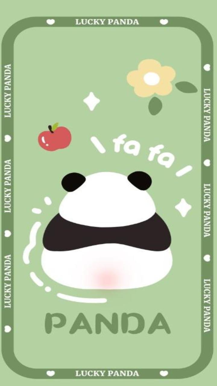 Hình nền điện thoại ảnh gấu trúc chibi đáng yêu 