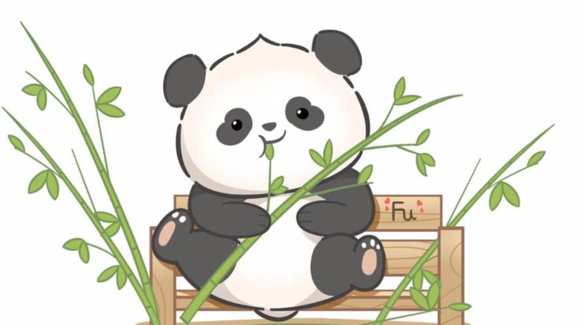 Hình nền gấu trúc chibi cute cho laptop miễn phí 