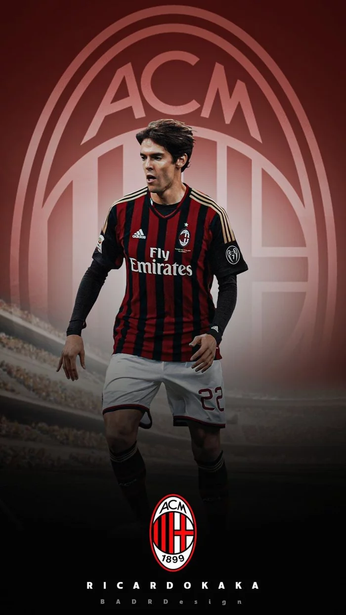 Hình nền Kaká trong màu áo AC Milan – biểu tượng của một thế hệ vàng.