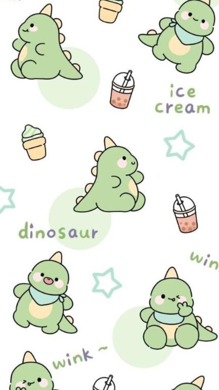 Hình nền khủng long cute chibi cho Iphone đáng yêu 