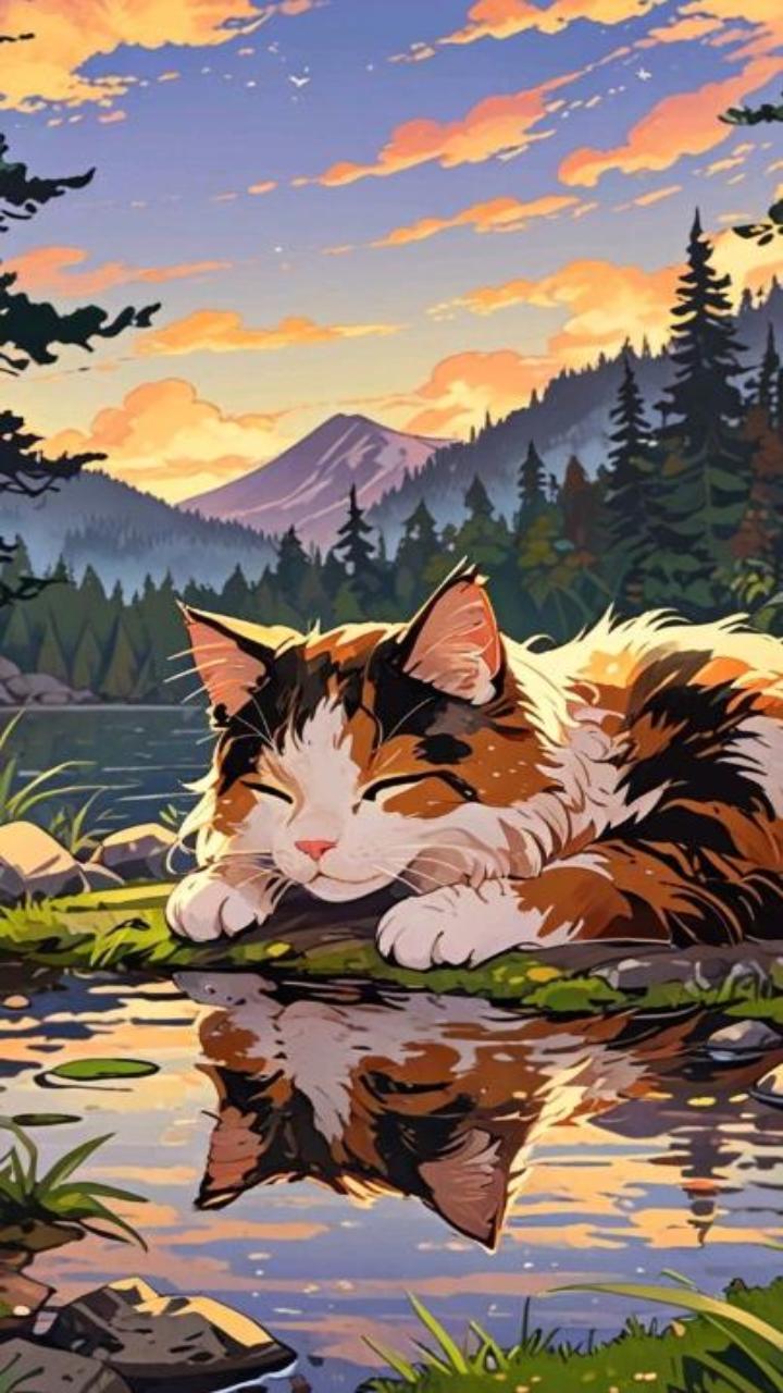 Hình nền mèo cho điện thoại cute