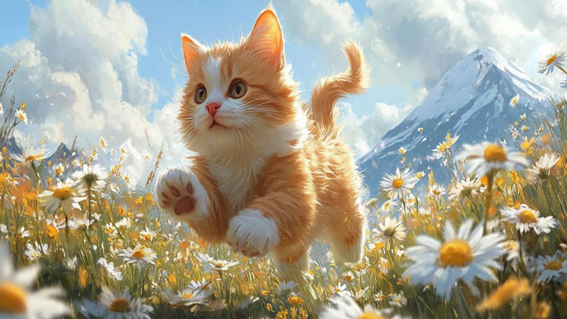 Hình nền mèo cute cho máy tính