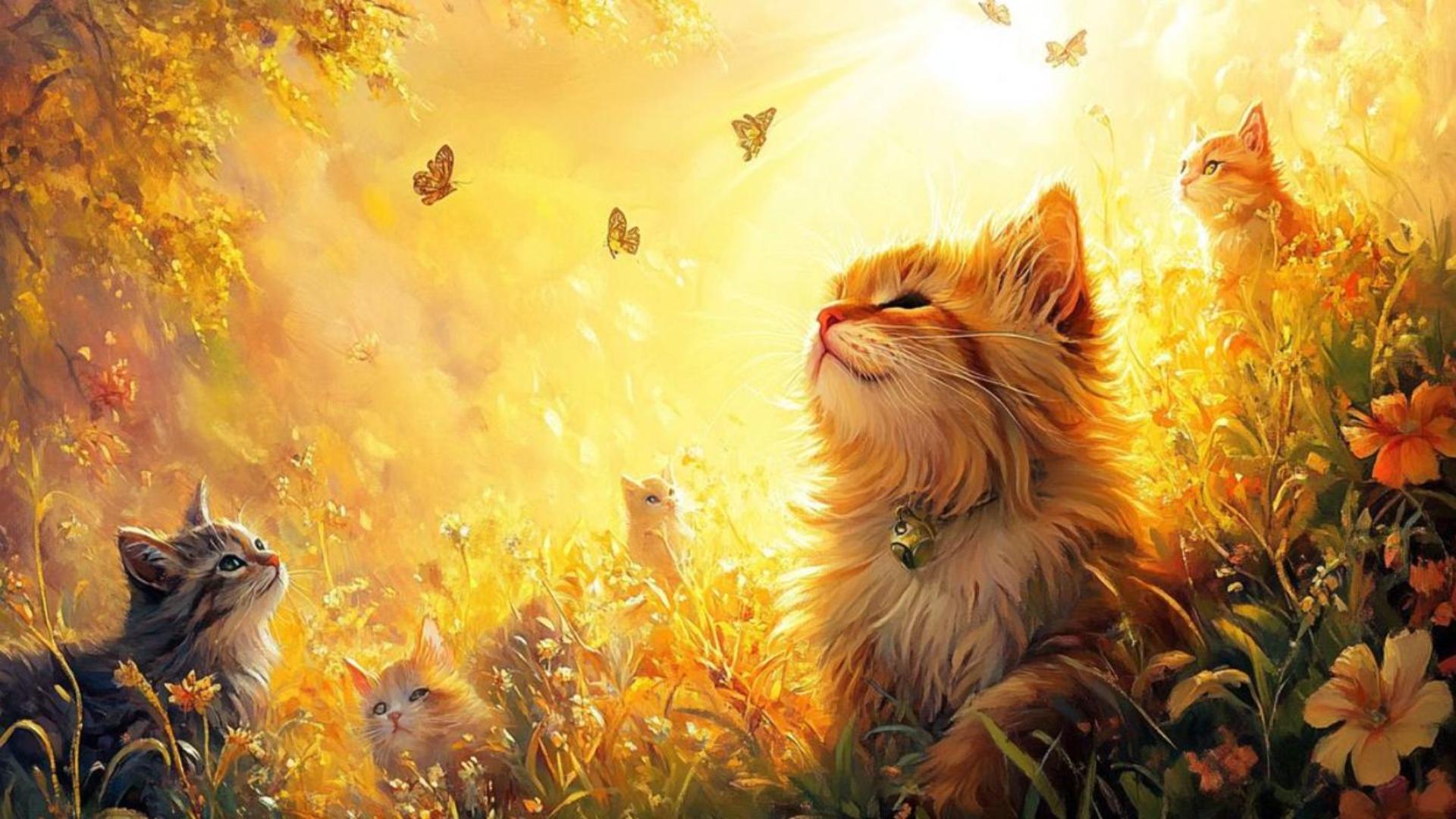 Hình nền mèo cute cho máy tính