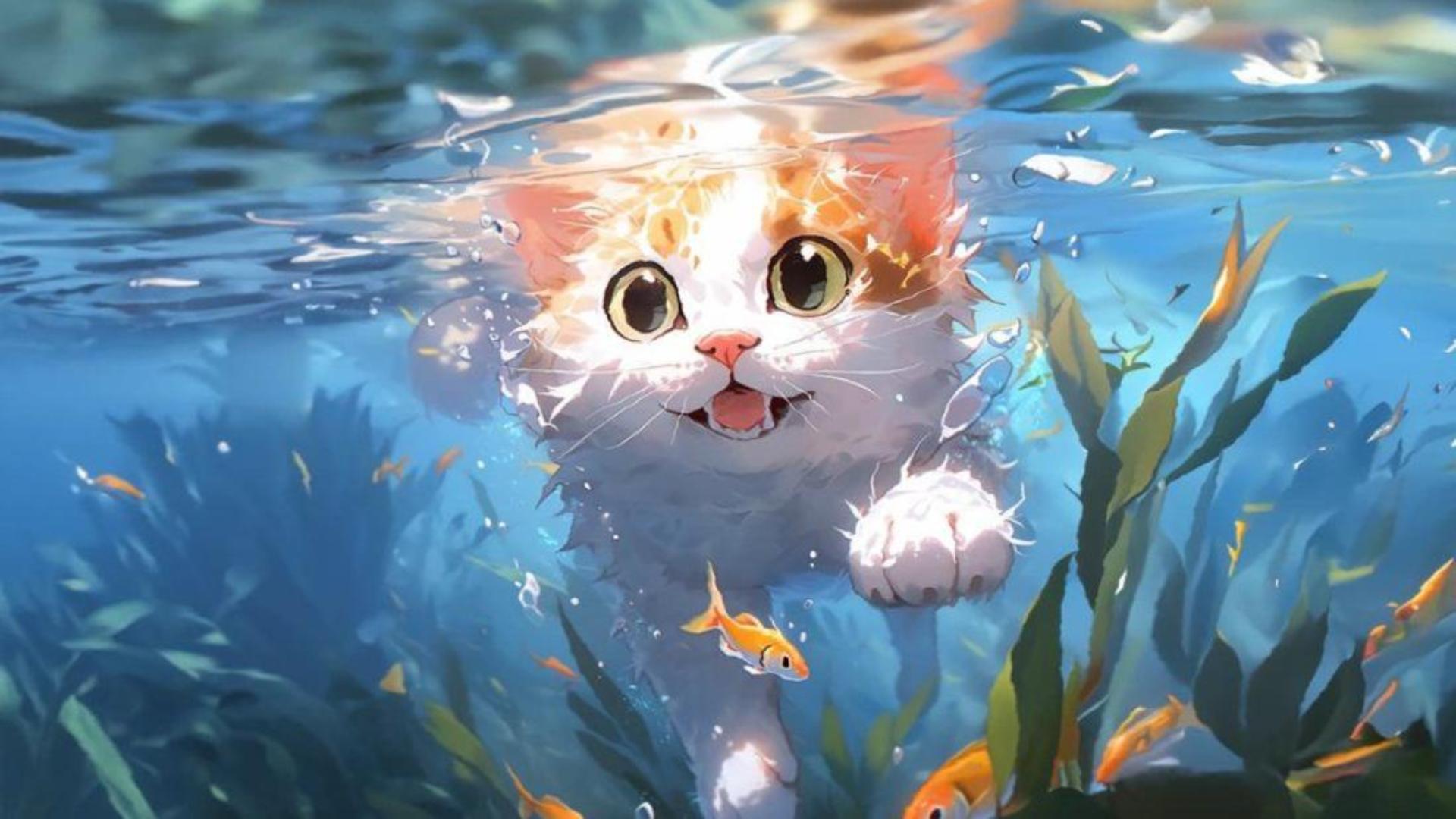Hình nền mèo cute cho máy tính