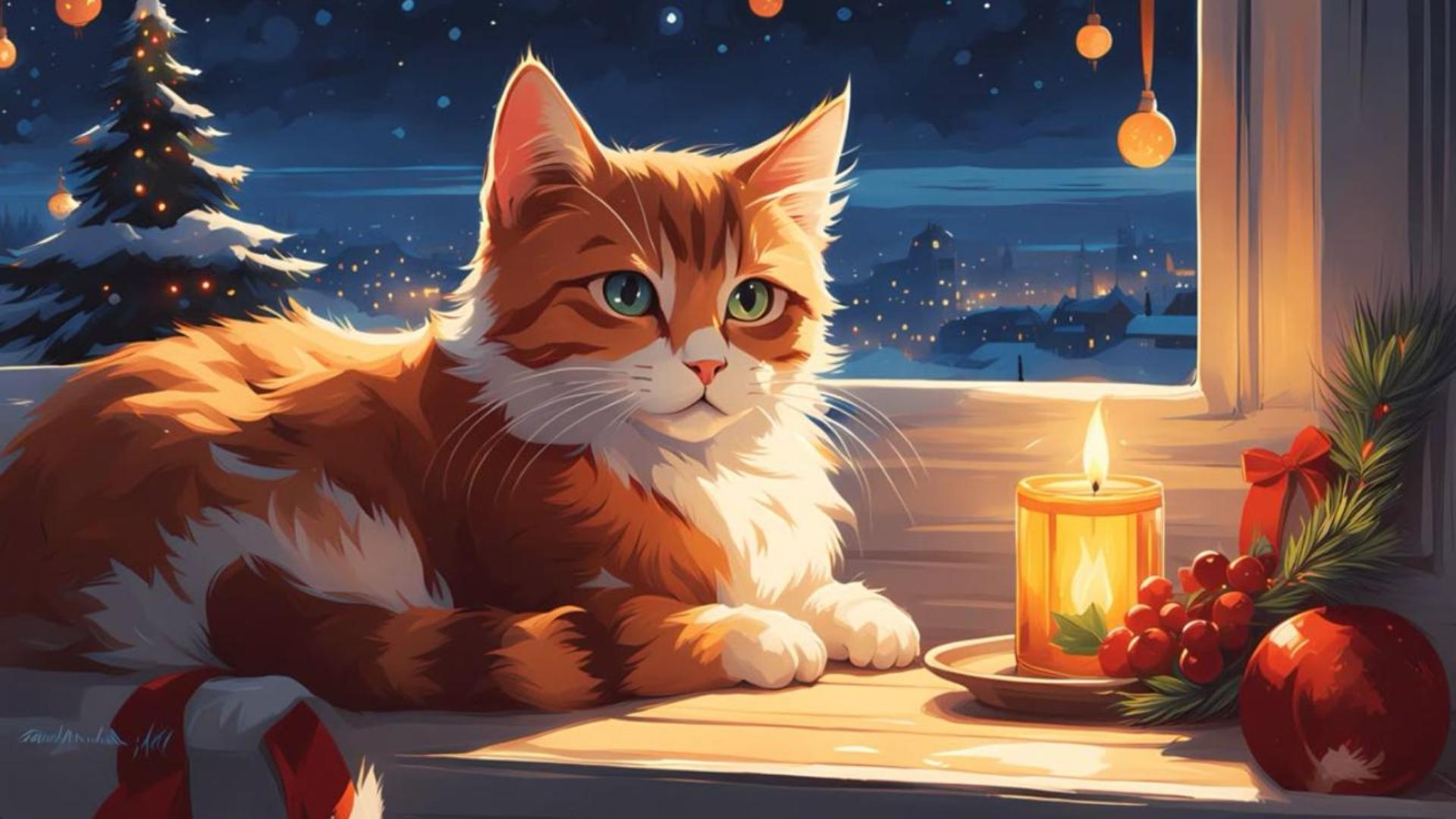 Hình nền mèo cute cho máy tính