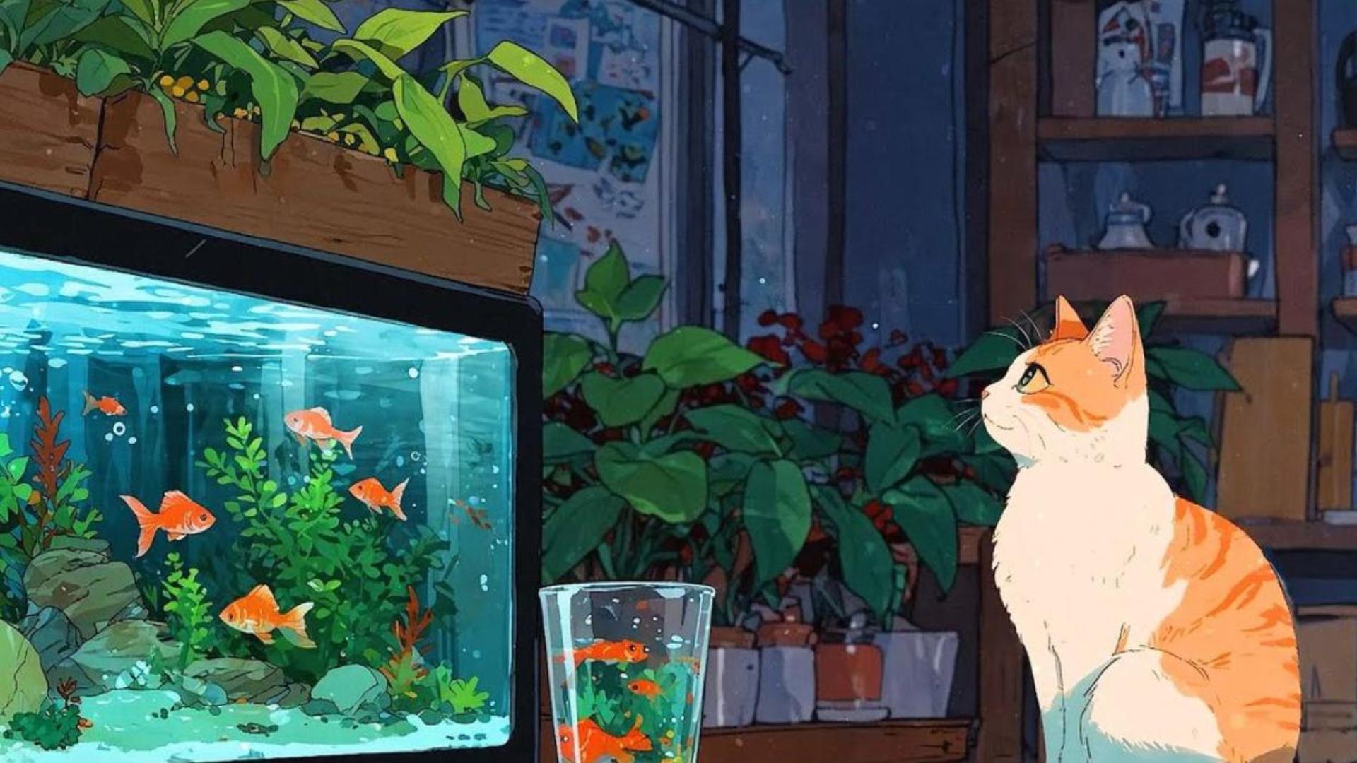 Hình nền mèo cute cho máy tính