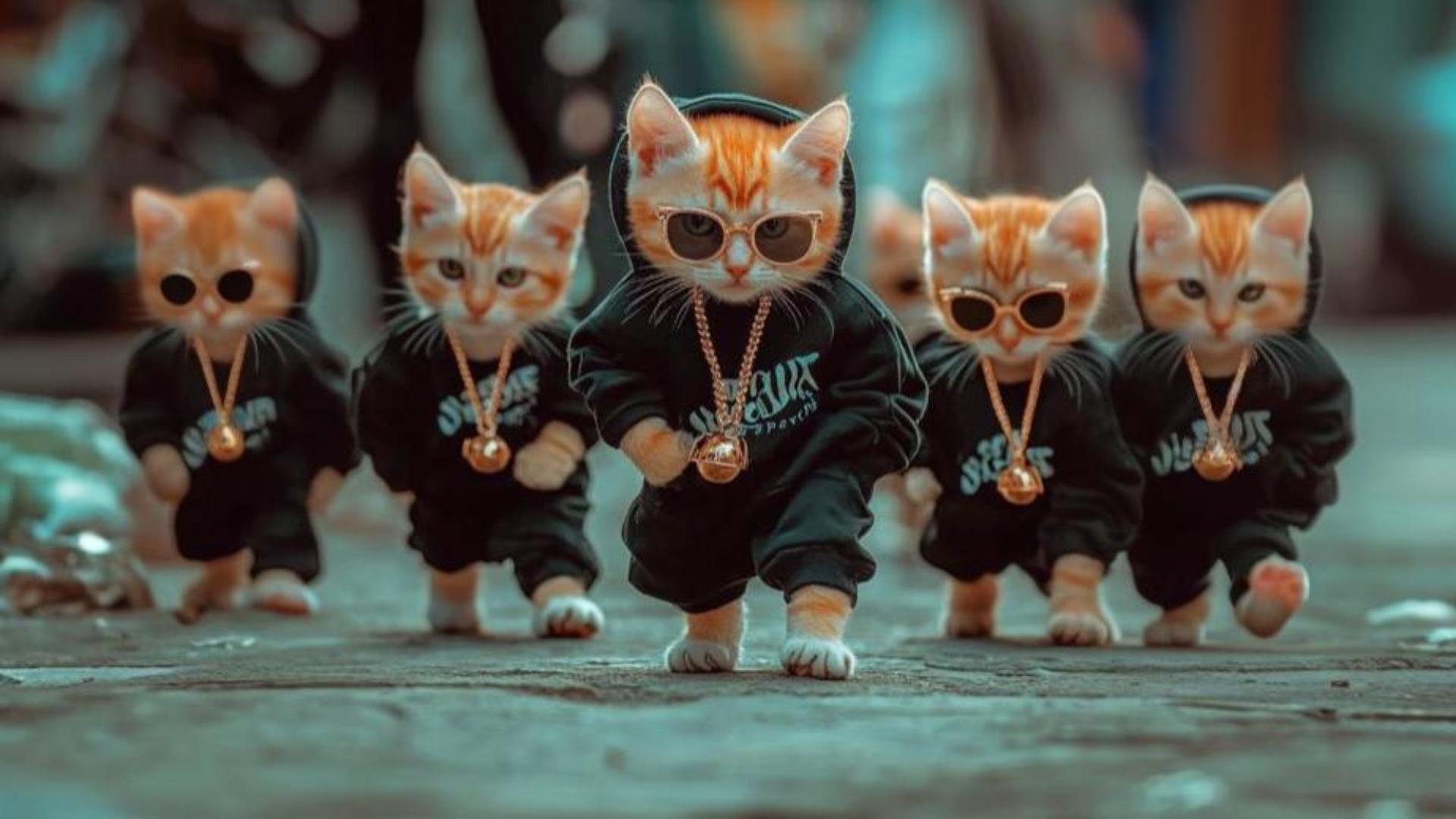 Hình nền mèo ngầu cho máy tính 