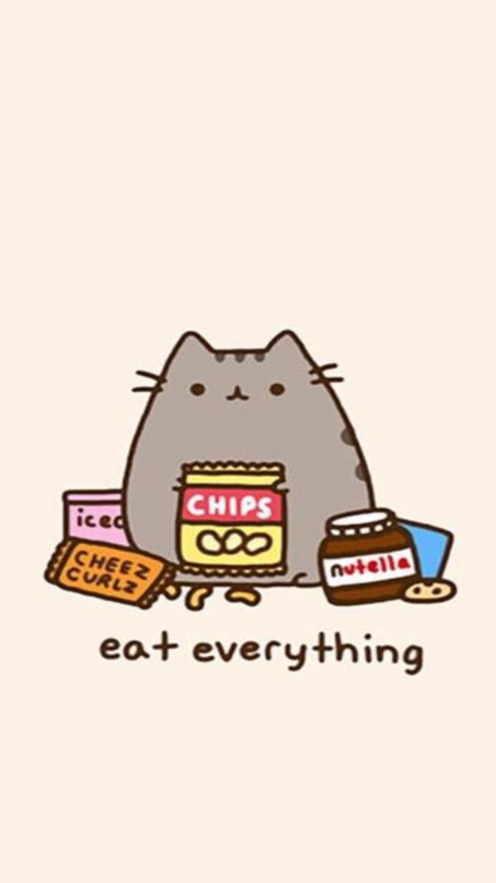 Hình nền mèo pusheen cho điện thoại đáng yêu 