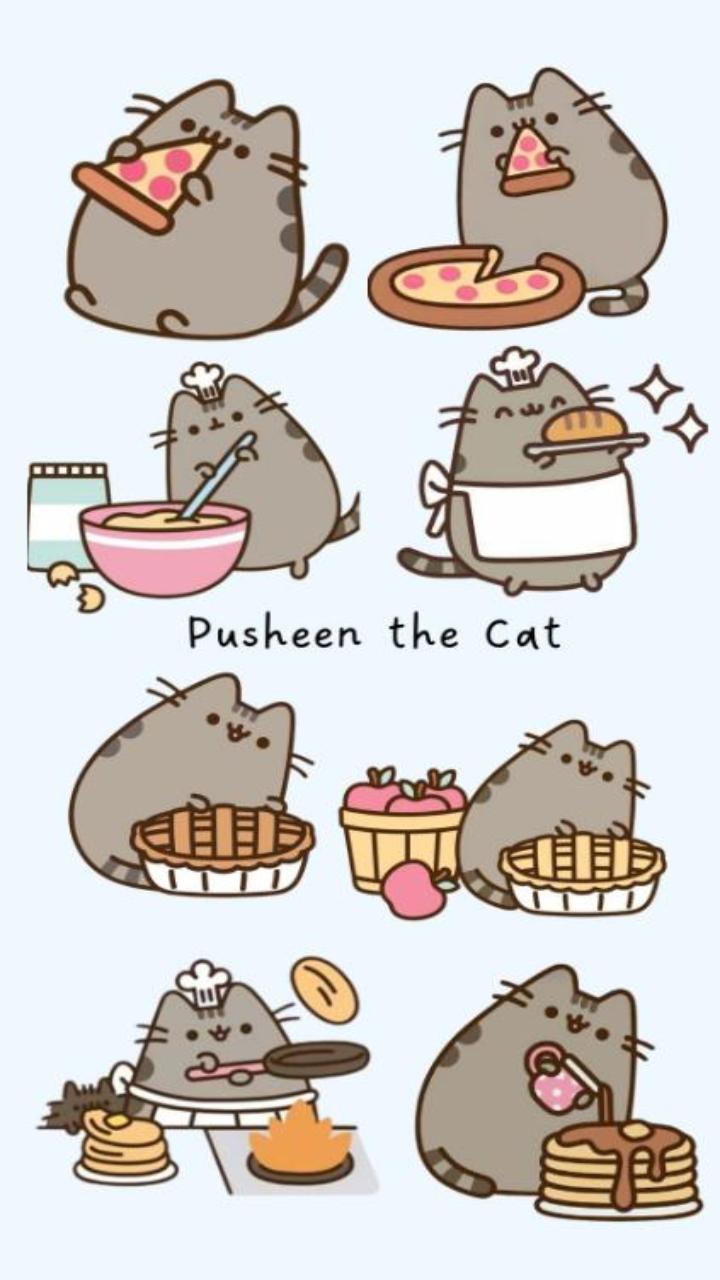 Hình nền mèo pusheen cho điện thoại đáng yêu 