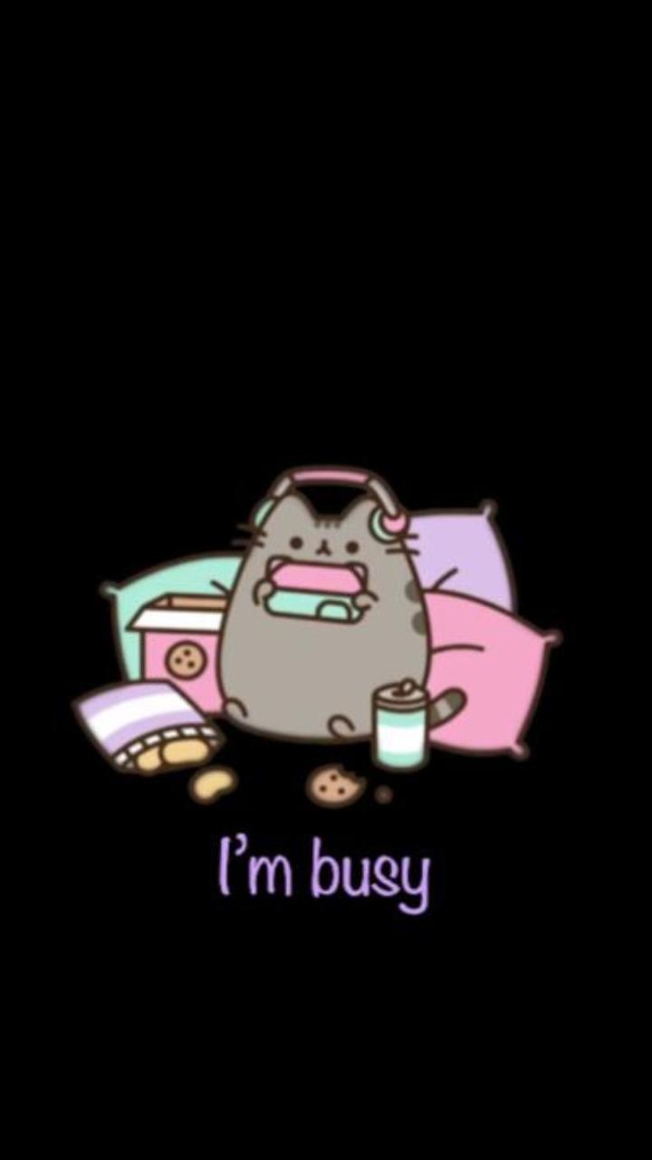 Hình nền mèo pusheen cho điện thoại đáng yêu 