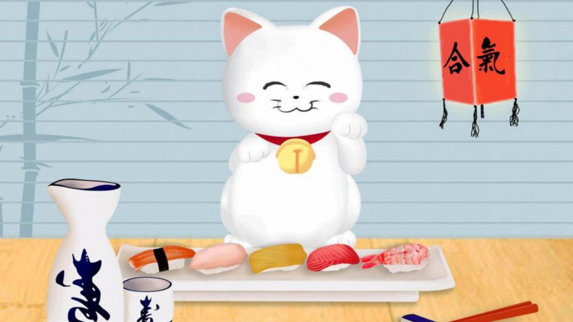 Hình nền mèo thần tài cho máy tính miễn phí 