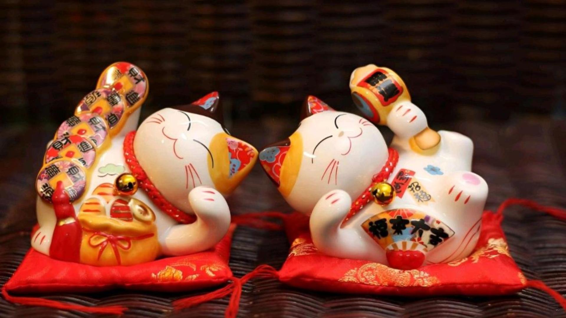 Hình nền mèo thần tài cho máy tính miễn phí 