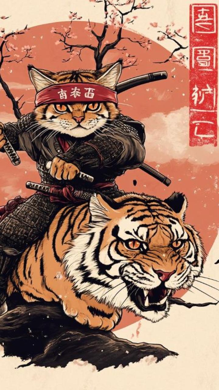 Hình nền mèo và hổ cho điện thoại 