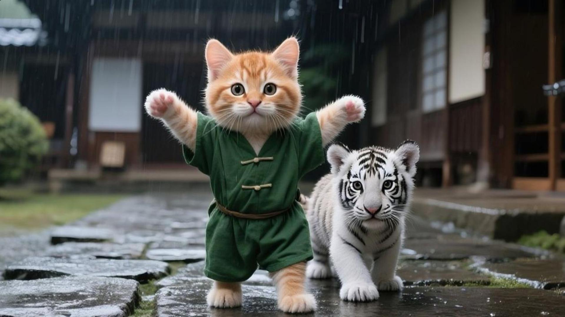 Hình nền mèo và hổ cho máy tính