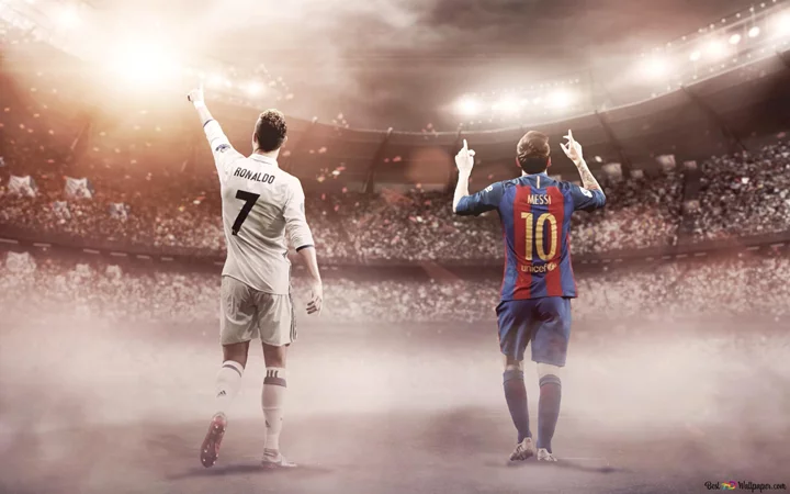 Hình nền Messi và Ronaldo ăn mừng: ghi lại những phút giây vinh quang.