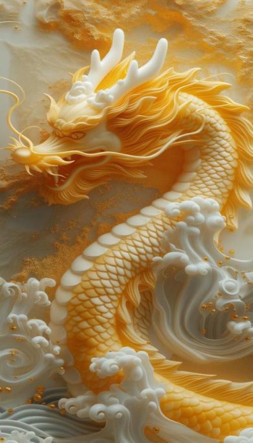 Hình nền điện thoại ảnh rồng vàng 3d đẹp 