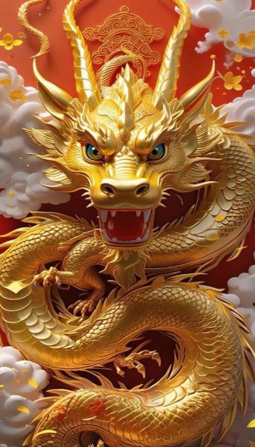Hình nền điện thoại ảnh rồng vàng 3d đẹp 