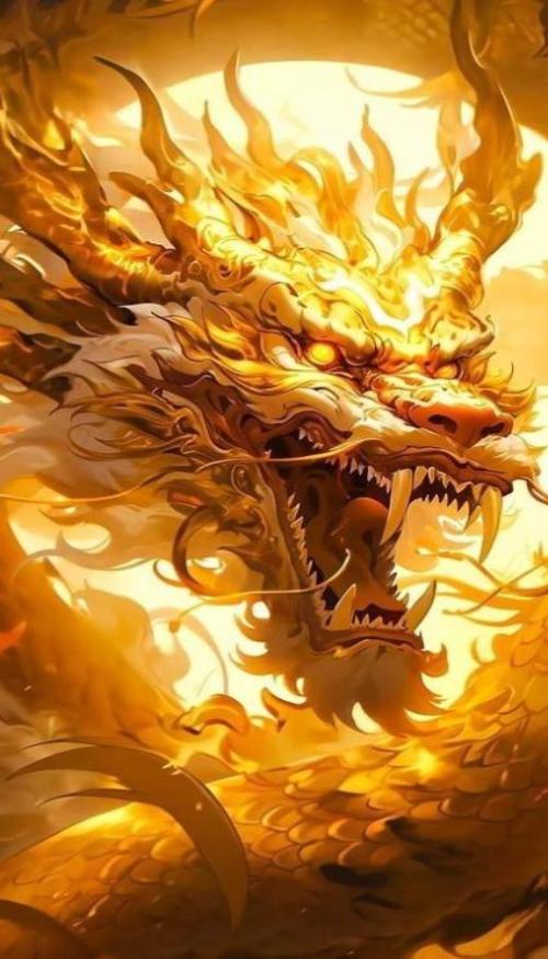 Hình nền điện thoại ảnh rồng vàng chuẩn 4K