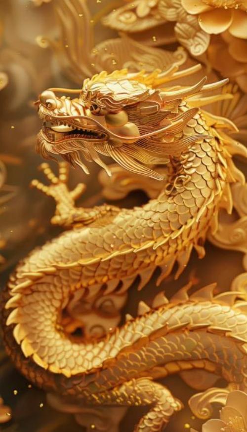 Hình nền điện thoại ảnh rồng vàng chuẩn 4K
