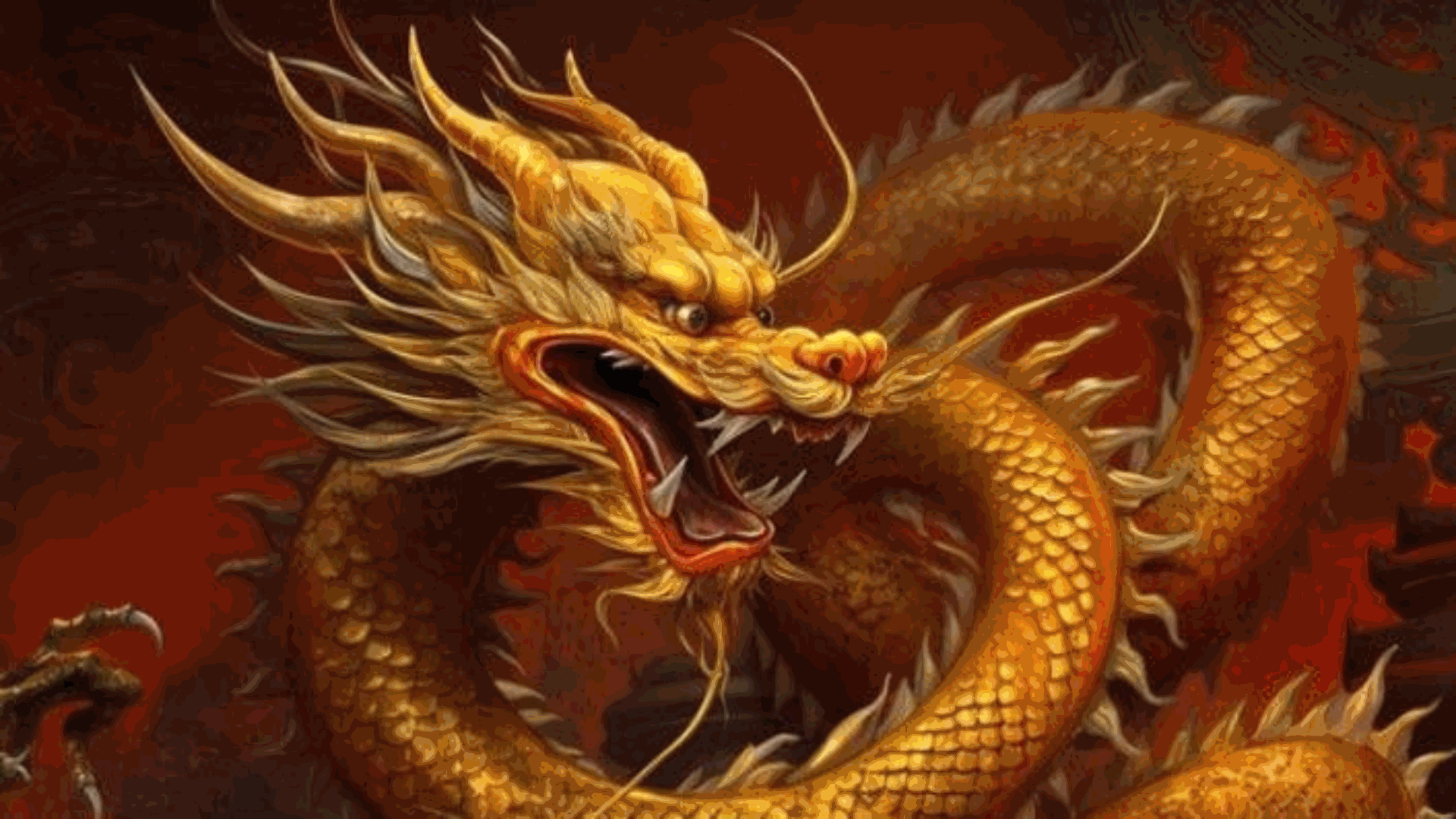 Hình nền máy tính ảnh rồng vàng chất lượng cao 