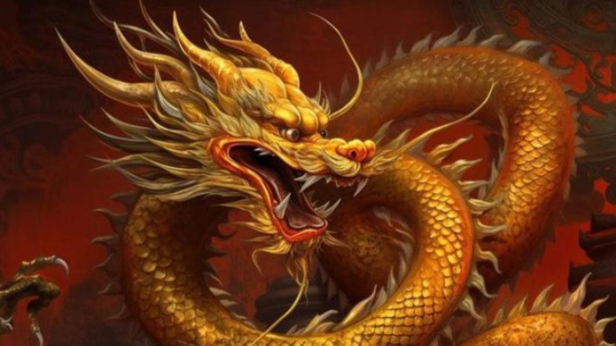 Hình nền máy tính ảnh rồng vàng chất lượng cao