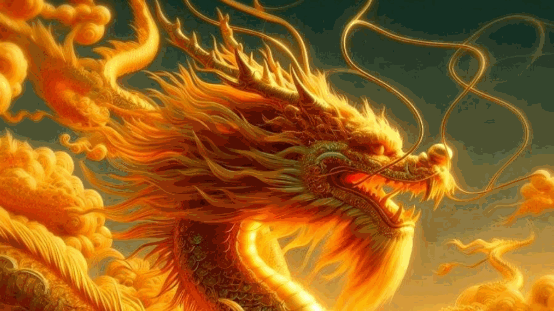 Hình nền máy tính ảnh rồng vàng chất lượng cao 