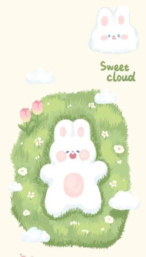 Hình nền thỏ chibi cute cho iphone 