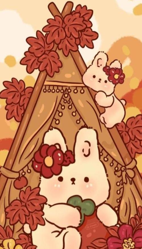 Hình nền thỏ chibi cute cho iphone 