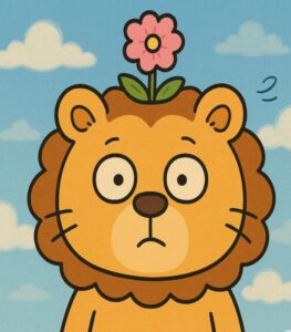 Hình vẽ con sư tử chibi đáng yêu xỉu