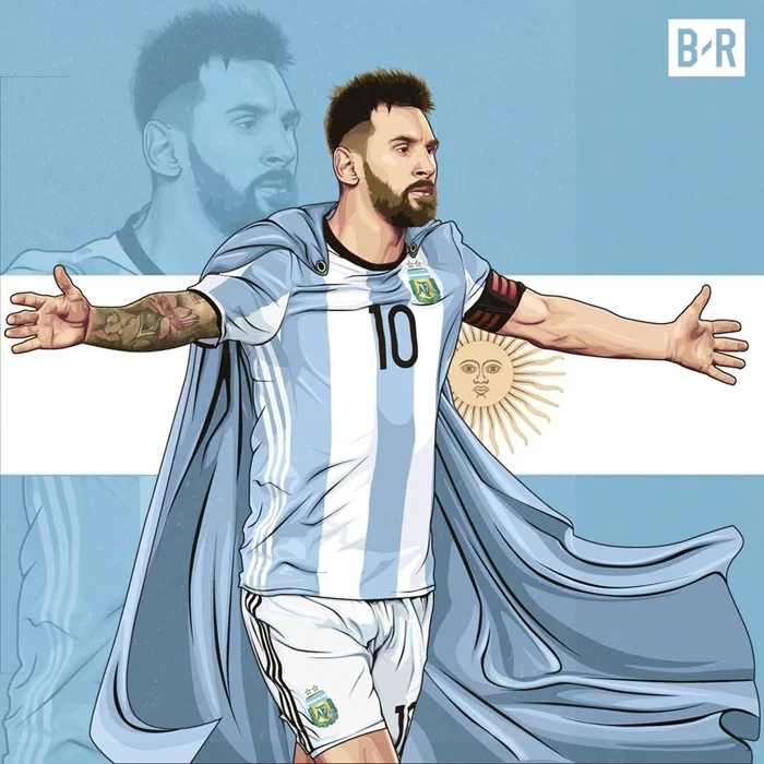 hình vẽ Messi đơn giản