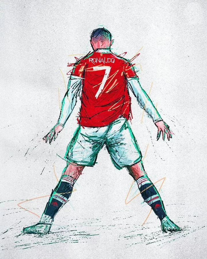 Hình vẽ Ronaldo ở MU