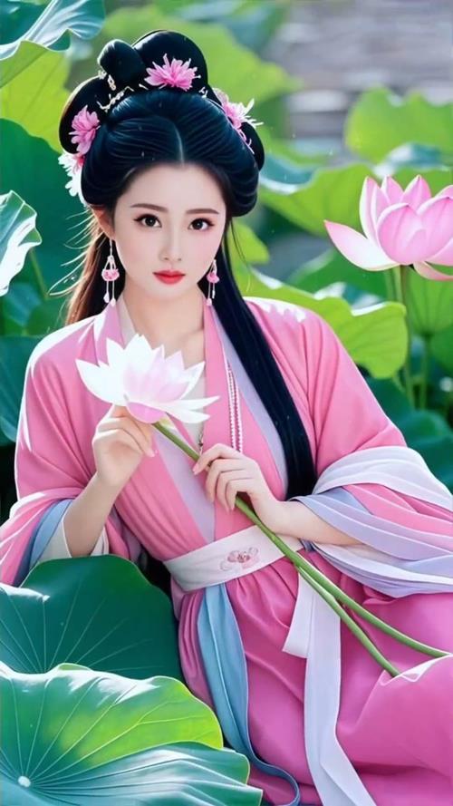 Hình nền điện thoại cô gái cute trong hồ sen