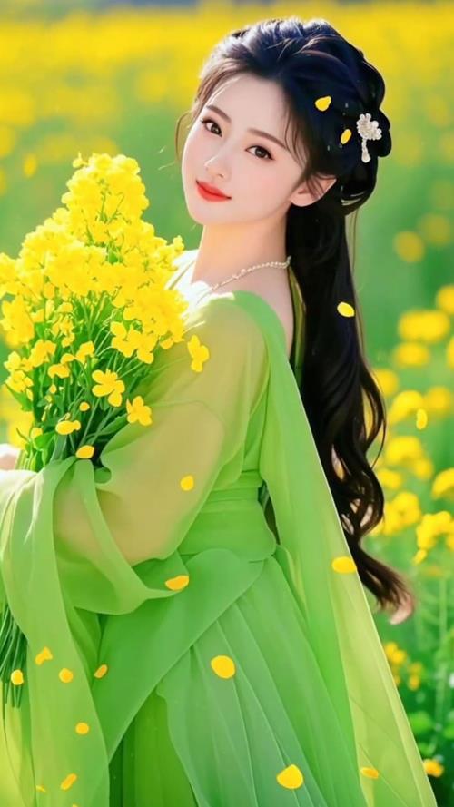 Hình nền điện thoại cô gái cute cầm hoa