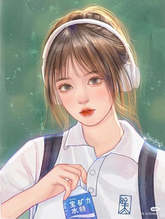 Ảnh vẽ cô gái đẹp học sinh