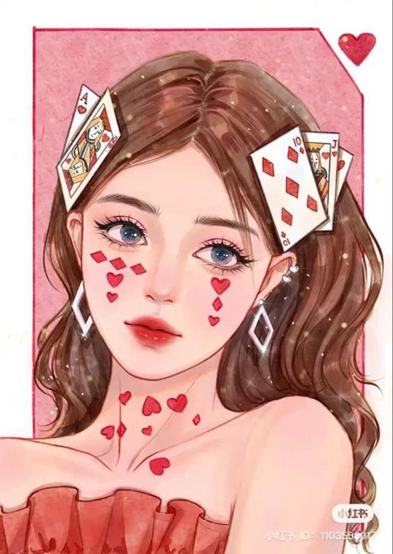 Hình vẽ khuôn mặt cô gái đẹp
