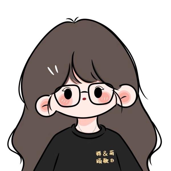 Hình vẽ cô gái cute đơn giản đeo kính