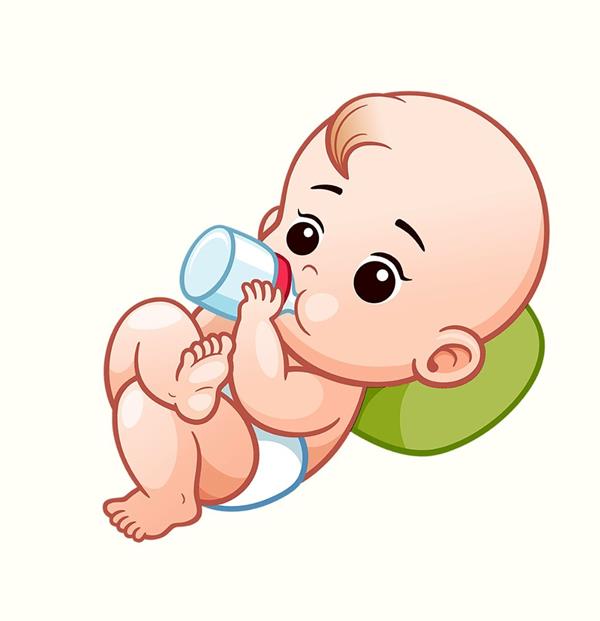 Hình vẽ trẻ sơ sinh uống sữa