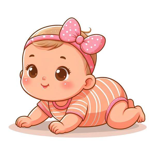 Hình vẽ trẻ sơ sinh tập bò