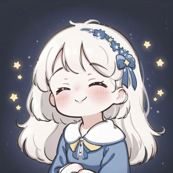 Hình cô gái chibi cute dễ vẽ tóc bạch kim