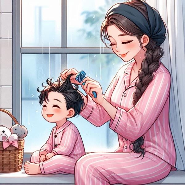 Hình ảnh mẹ và bé trai hoạt hình
