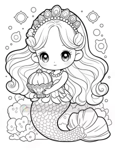 Hình Vẽ Nàng Tiên Cá Đẹp, Cute - Tải Cho Bé tập Vẽ