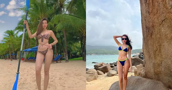 Loạt Ảnh Bikini Hở Bạo , Khoe Body Chuẩn Của Hoa Hậu Thùy Tiên