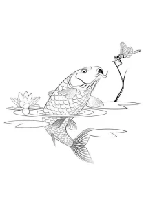 Hình Ảnh Tranh Tô Màu Con Cá Chép Đẹp & Đơn Giản Cho Bé