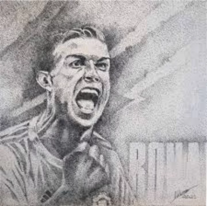 tranh phác họa Ronaldo